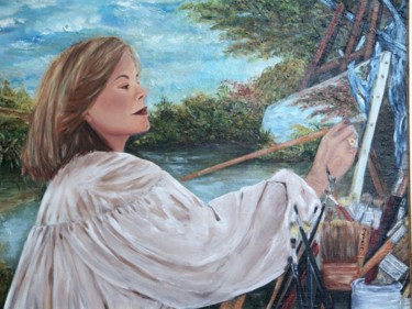 Painting titled "Christine au cheval…" by Aurel, Original Artwork