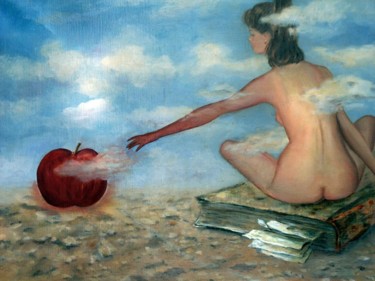 Peinture intitulée "La pomme" par Aurel, Œuvre d'art originale