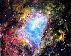 Painting titled "Nebuleuse" by Aurel, Original Artwork