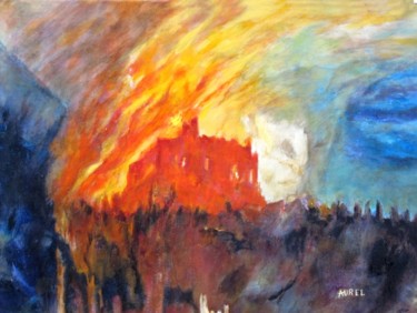 Peinture intitulée "Flammes et cendres" par Aurel, Œuvre d'art originale, Autre