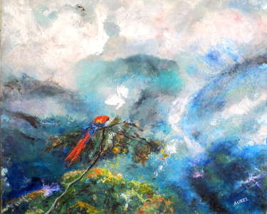Pintura intitulada "2014-l-oiseau-de-pa…" por Aurel, Obras de arte originais, Óleo