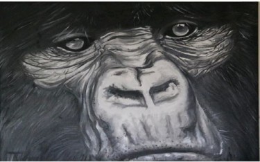 Painting titled "gorille.jpg" by Africatitou, Original Artwork, Oil