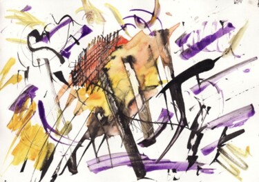 Pittura intitolato "Rythmic abstract" da Aurélie Adam (A Fleur de Peau), Opera d'arte originale