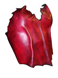 Artisanat intitulée "Bustier cuir rouge…" par Aurélie Adam (A Fleur de Peau), Œuvre d'art originale