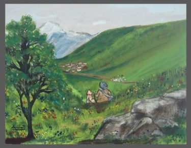 Peinture intitulée "Le berger" par Aurelie Daclin, Œuvre d'art originale, Autre