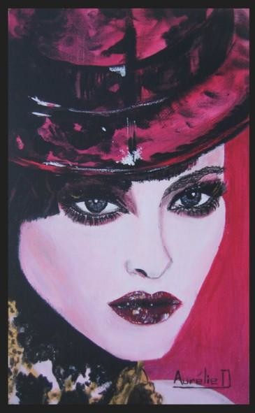 Peinture intitulée "La femme rouge" par Aurelie Daclin, Œuvre d'art originale, Autre