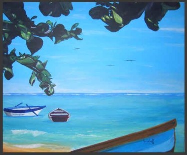Peinture intitulée "Les barques" par Aurelie Daclin, Œuvre d'art originale, Autre