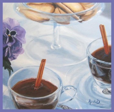 Painting titled "Café - cannelle" by Aurelie Daclin, Original Artwork