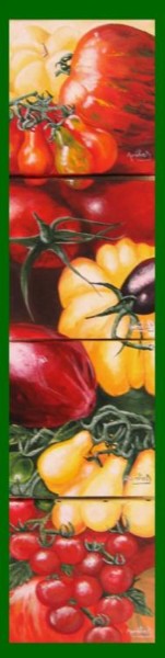 Painting titled "Ribambelle de tomat…" by Aurelie Daclin, Original Artwork