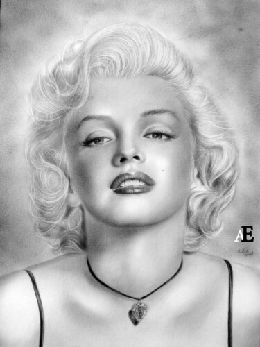 Schilderij getiteld "Marilyn Monroe" door Aurelie Emond, Origineel Kunstwerk, Olie