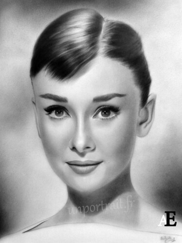 "Audrey Hepburn" başlıklı Tablo Aurelie Emond tarafından, Orijinal sanat, Petrol