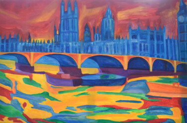 Malerei mit dem Titel "London" von Aurelie Freoua, Original-Kunstwerk, Öl