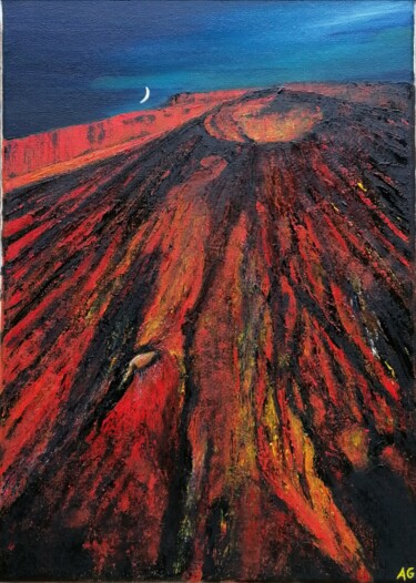 Peinture intitulée "Volcano" par Aurélie Goarzin, Œuvre d'art originale, Huile