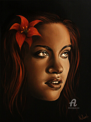 Painting titled "Aïna" by Aurélie Nativel, Original Artwork, Oil