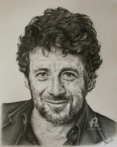 Drawing titled "Portrait de Patrick…" by Aurélie Nativel, Original Artwork, Chalk