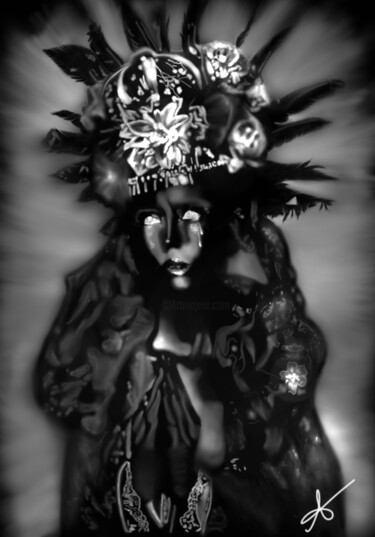 Grafika cyfrowa / sztuka generowana cyfrowo zatytułowany „Madonne” autorstwa Aurélie Pancrate, Oryginalna praca, Malarstwo c…