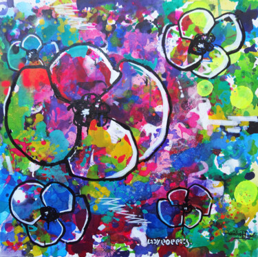 Painting titled "TAGSFORPOPPIES N° 5…" by Aurelie Pfaadt Ladypoppies, Original Artwork, Acrylic