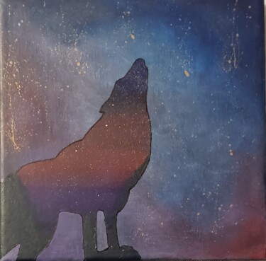 Peinture intitulée "Loup" par Aurelie Vial, Œuvre d'art originale, Acrylique