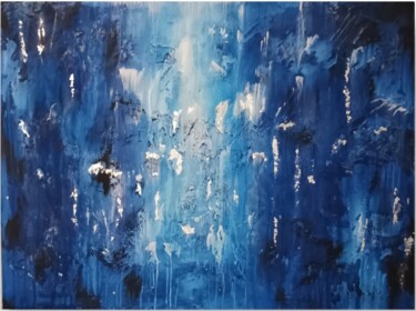 Peinture intitulée "Le bleu lumière" par Aurélie Boufflers, Œuvre d'art originale, Acrylique Monté sur Châssis en bois