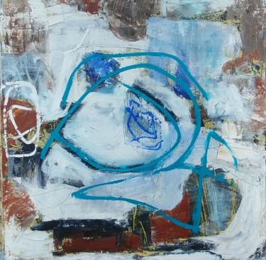 Pintura titulada "Espace Lignes "Terr…" por Aurélie Jeannin, Obra de arte original, Oleo Montado en Bastidor de camilla de m…
