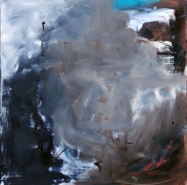 Time in black and blue 2 Malerei mit dem Titel "Time in black and b…" von Aurélie Jeannin, Original-Kunstwerk, Öl Auf Gestell montiert