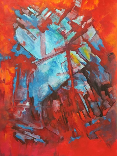 Картина под названием "abstrait-20" - Aurelien Rinaudo, Подлинное произведение искусства, Гуашь