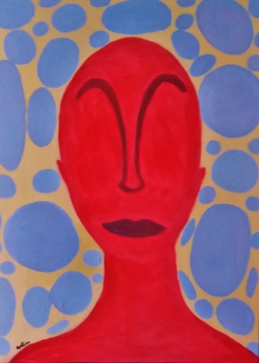 Painting titled "Le visage sans les…" by Aorlius, Original Artwork, Acrylic