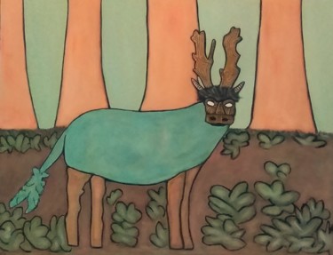 Pintura titulada "La vache des bois (…" por Aorlius, Obra de arte original, Acrílico