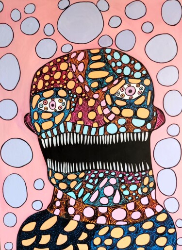 Peinture intitulée "Toutes dents dehors" par Aorlius, Œuvre d'art originale, Acrylique
