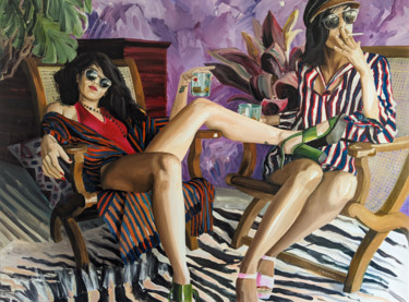 Le Mariage Collectif Peinture intitulée "Le Mariage Collectif" par Aurélie Quentin, Œuvre d'art originale, Huile Monté sur Châssis en bois