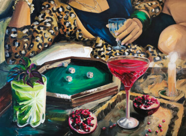 Flash le rhum Peinture intitulée "Flash le rhum" par Aurélie Quentin, Œuvre d'art originale, Huile Monté sur Châssis en bois