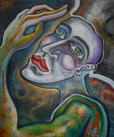 Malerei mit dem Titel "Rêve secret" von Aurélie Sarrazin, Original-Kunstwerk, Acryl