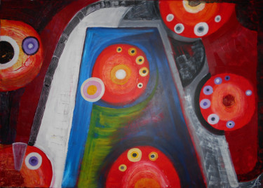 Malerei mit dem Titel "Univers" von Aurélie Sarrazin, Original-Kunstwerk, Acryl