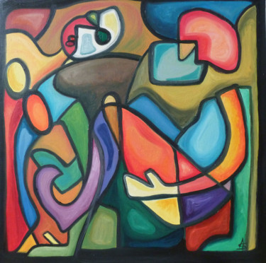 Peinture intitulée "Les Danseurs de cap…" par Aurélie Sarrazin, Œuvre d'art originale, Huile