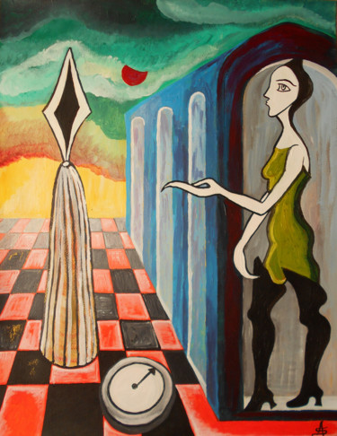 Peinture intitulée "A l'Heure où la pie…" par Aurélie Sarrazin, Œuvre d'art originale, Acrylique