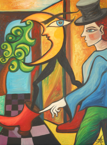 Peinture intitulée "Elle entre en mon j…" par Aurélie Sarrazin, Œuvre d'art originale, Huile Monté sur Châssis en bois