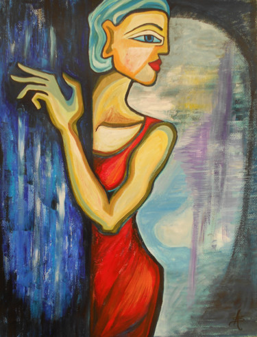Peinture intitulée "Derrière le mur" par Aurélie Sarrazin, Œuvre d'art originale, Acrylique