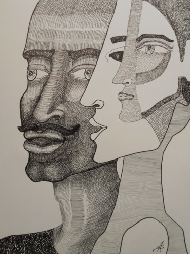 Drawing titled "L'Oeil aveugle" by Aurélie Sarrazin, Original Artwork, Ink