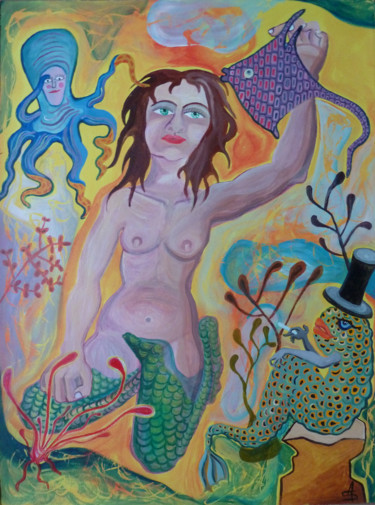 Painting titled "Métamorphose" by Aurélie Sarrazin, Original Artwork, Acrylic