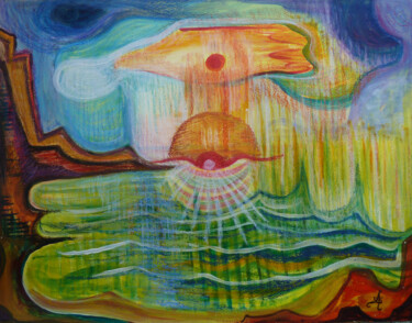 Pintura titulada "Evasion solaire à l…" por Aurélie Sarrazin, Obra de arte original, Pastel