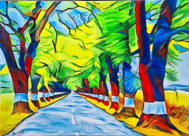 Pintura intitulada ""Árvores de cuecas…" por Aurelio Bentes Bravo, Obras de arte originais, Óleo
