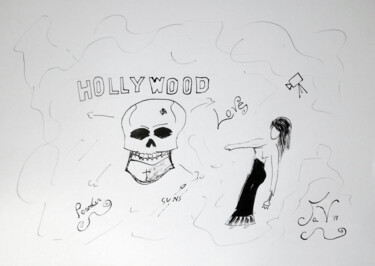 Drawing titled "Hollywood Babylon" by Aurelio Nicolazzo, Original Artwork, Ink