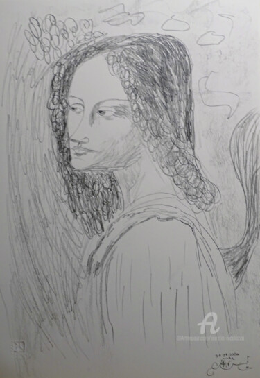 Drawing titled "Angelo di Leonardo…" by Aurelio Nicolazzo, Original Artwork, Graphite