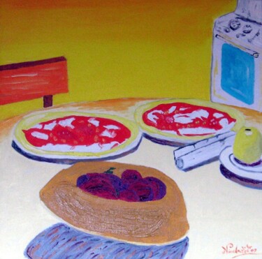 Peinture intitulée "On the Table" par Aurelio Nicolazzo, Œuvre d'art originale, Huile