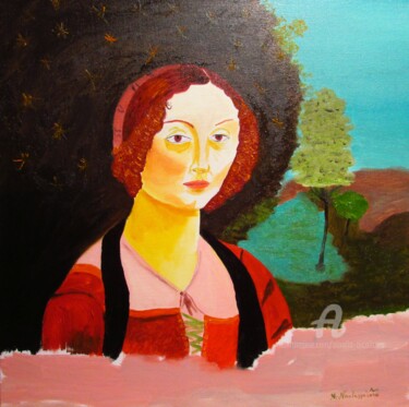 Pintura titulada "Ritratto di Donna (…" por Aurelio Nicolazzo, Obra de arte original, Oleo