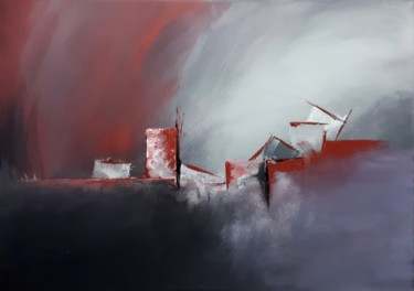 Peinture intitulée "Effondrement" par Auriane Phillippon, Œuvre d'art originale, Acrylique Monté sur Châssis en bois