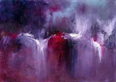 Painting titled "Cascade Pourpre" by Auriane Phillippon, Original Artwork, Oil