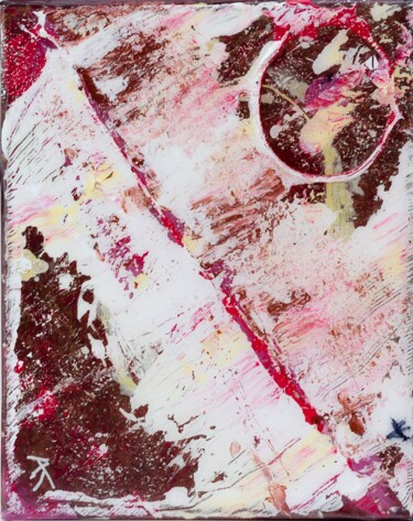 Peinture intitulée "carre-rouge-et-blan…" par Aurkeo, Œuvre d'art originale