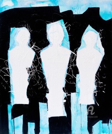 Peinture intitulée "3-ombres-blanches.j…" par Aurkeo, Œuvre d'art originale, Acrylique