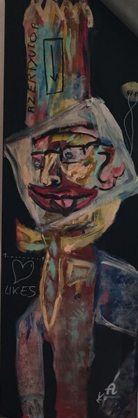 Peinture intitulée "L'homme connecté" par Aurkeo, Œuvre d'art originale, Acrylique